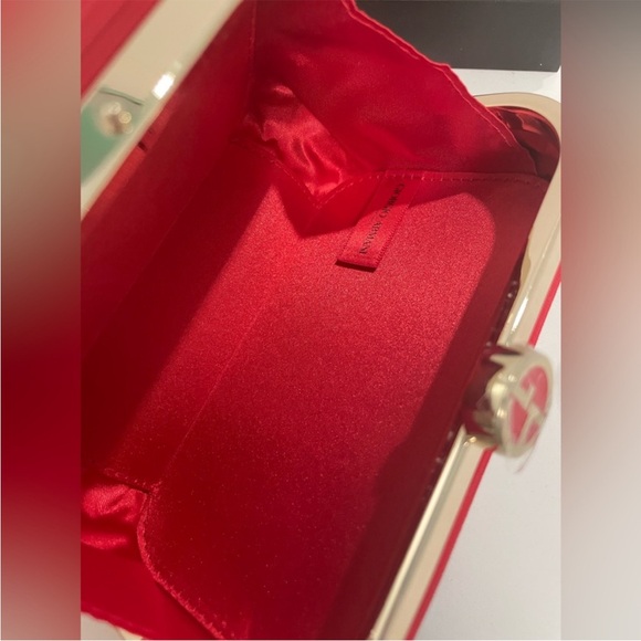 Giorgio Armani Red Clutch with Gold Logo - Picture 8 of 12